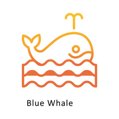 Blue Whale  Vector Gradient icon. Eps 10 File 