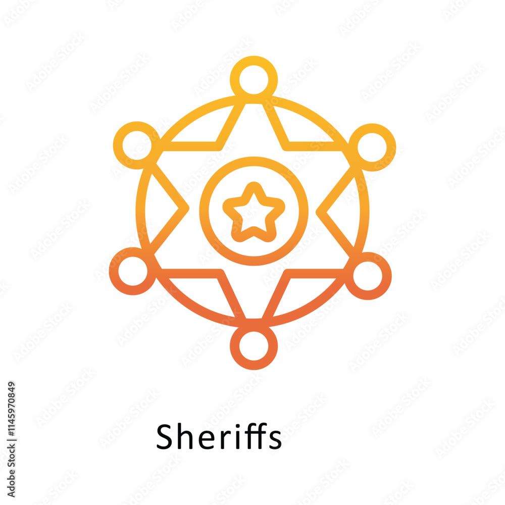 Poster sheriffs vector gradient icon. eps 10 file