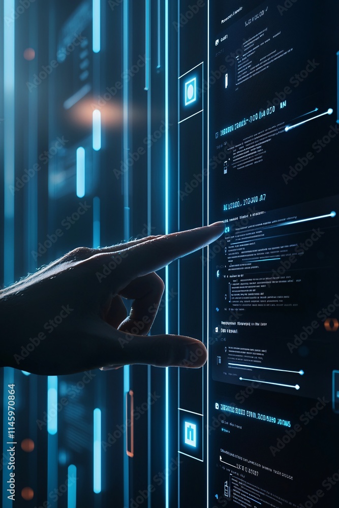 Poster register and enrollment login screen, close-up view of a secure login portal, user typing credential
