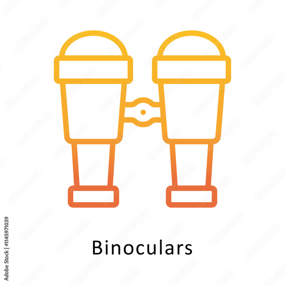 Poster binoculars vector gradient icon. eps 10 file