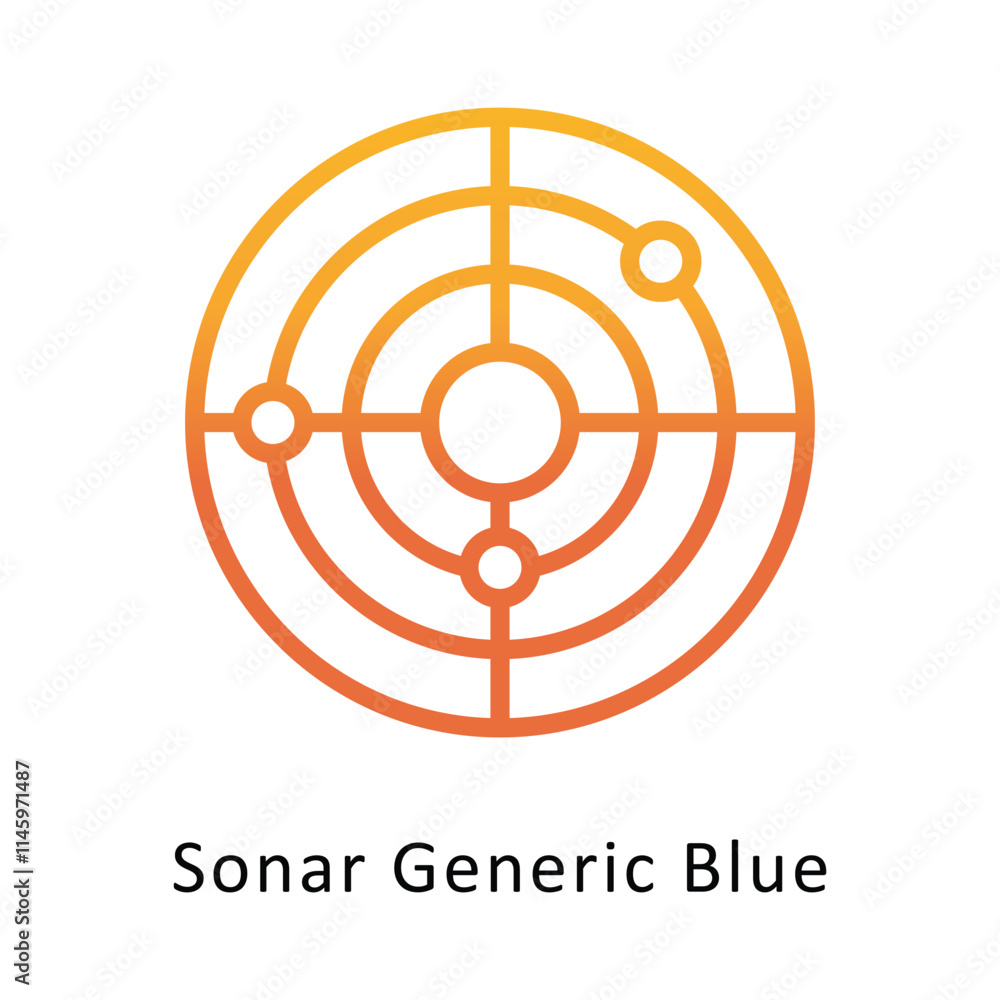 Poster sonar generic blue vector gradient icon. eps 10 file