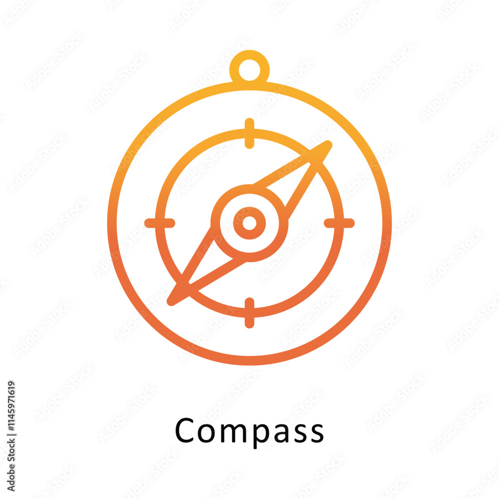 Poster compass vector gradient icon. eps 10 file
