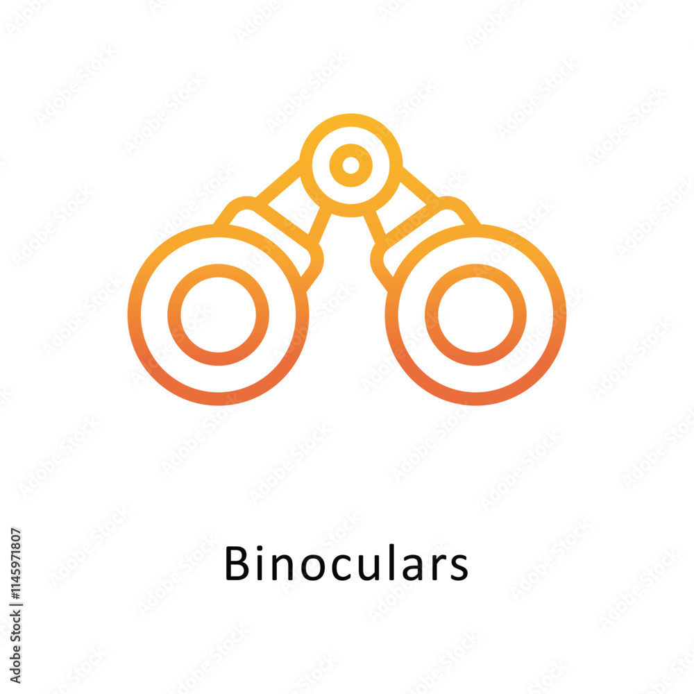 Poster binoculars vector gradient icon. eps 10 file