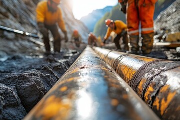 Installation of Steel Pipes in Rugged Terrain