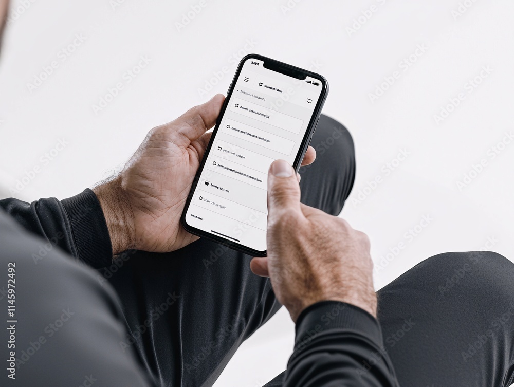 Poster focused view of a user creating a new secure account on a mobile app, with profile and security fiel