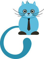 Cute blue cat with tie