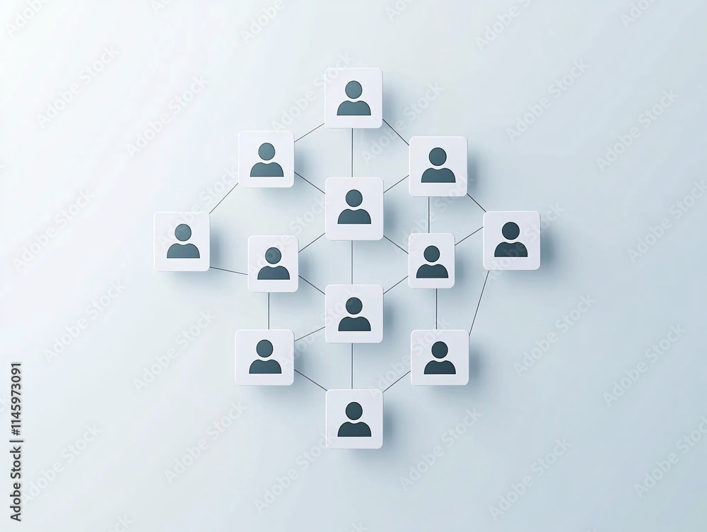 Poster digital illustration of a user profile setup process with icons of profile pictures, usernames, and 