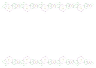 紫のシンプルな花のラインフレーム