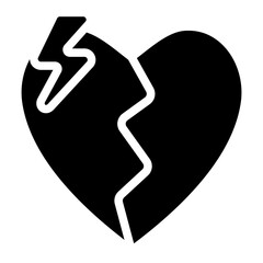 Broken hearted Solid Icon