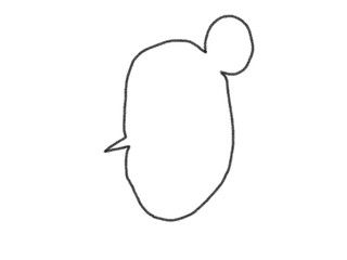 hand drawn illustration of a hand bubble speech