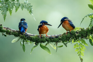 The Blue-eared Kingfisher (Alcedo meninting) is found in Asia.