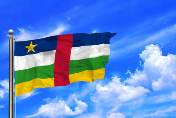 Central African Republic Flag Flying High in Clear Skies