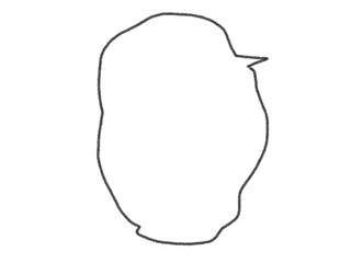 hand drawn illustration of a hand bubble speech