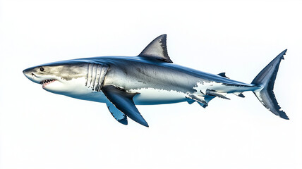 Fototapeta premium great white shark swimming gracefully in clear waters