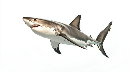 Obraz premium great white shark swimming gracefully in clear water