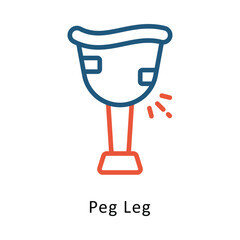 Peg Leg Vector Two Color icon. Eps 10 File 