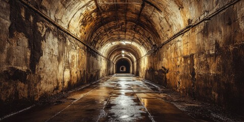 Historical tunnel from the WW2 era, known as an important part of the defense line, highlights the legacy of Stalin. This old tunnel serves as a reminder of wartime strategies and history.