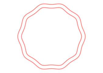 ピンクの歪んだ丸いフレーム