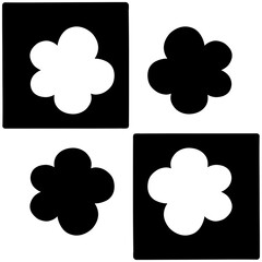 Flower black and white