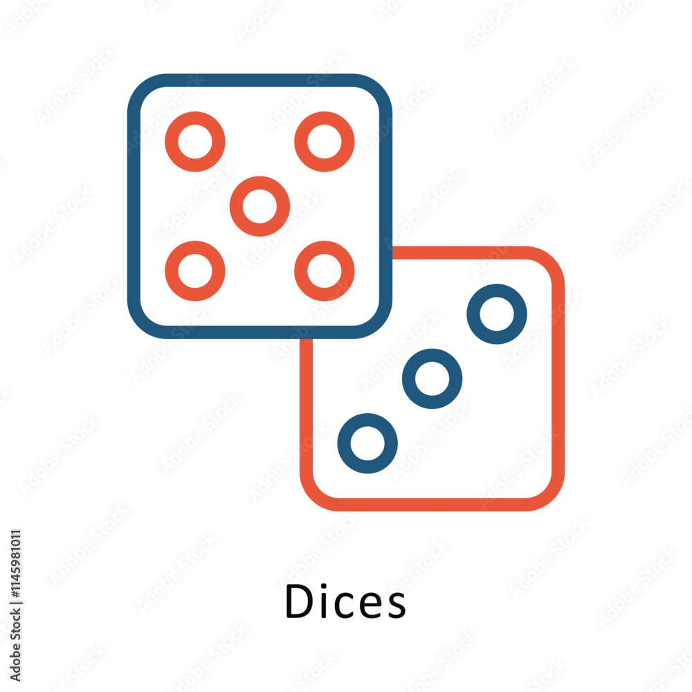 Poster dices vector two color icon. eps 10 file