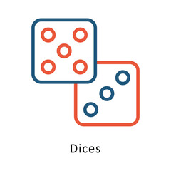 Dices Vector Two Color icon. Eps 10 File 