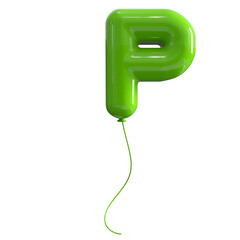 Green Balloon Letter P