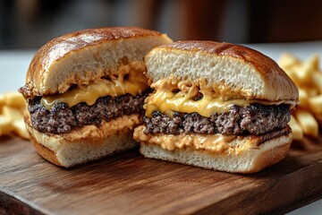 Freshly prepared meal on a clean cutting board, ideal for editorial use in food or lifestyle content
