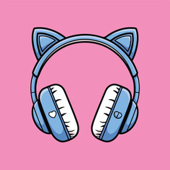 Stylish Music Headphones Vector Art
