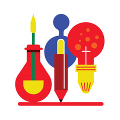 Bulb pipette color vector art
