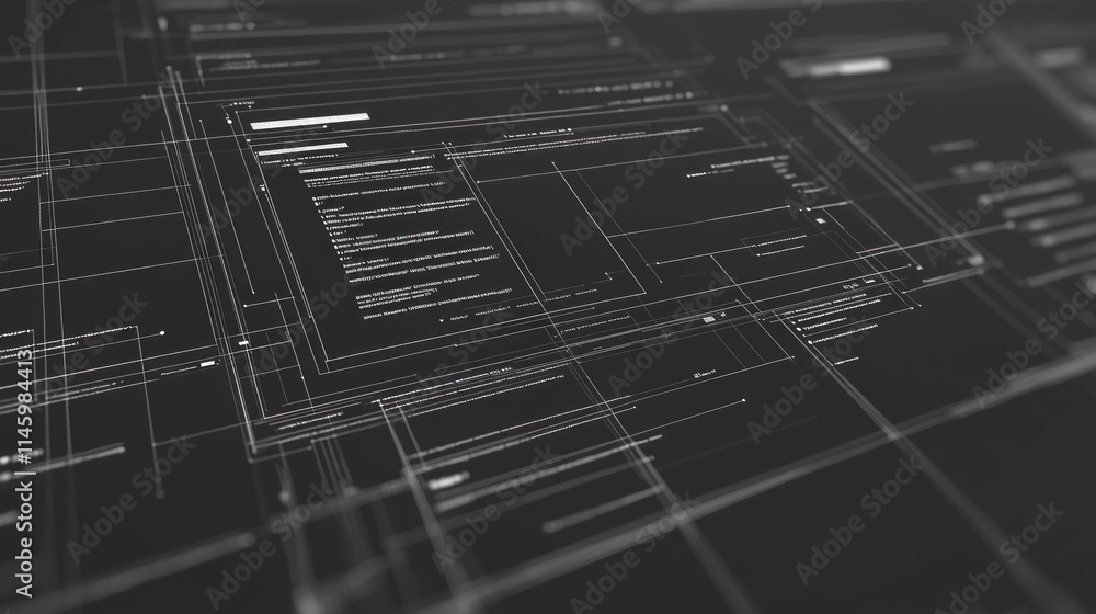 Poster abstract digital code interface design futuristic technology background