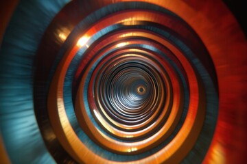 Hypnotic orange and blue spiral creating a tunnel effect