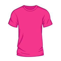 Plain Pink T shirt flat vector illustration clipart