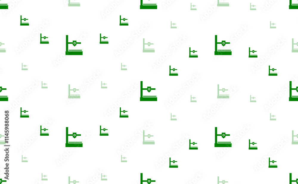 Poster seamless pattern of large and small green small 3d printer symbols. the elements are arranged in a w