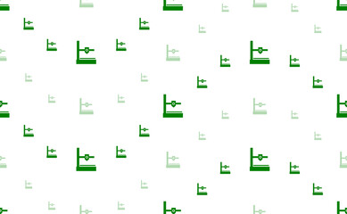 Seamless pattern of large and small green small 3D printer symbols. The elements are arranged in a wavy. Illustration on light green background