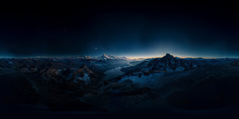 Himalayas at night v1 8K VR 360 Equirectangular Spherical Panorama © VRKit360