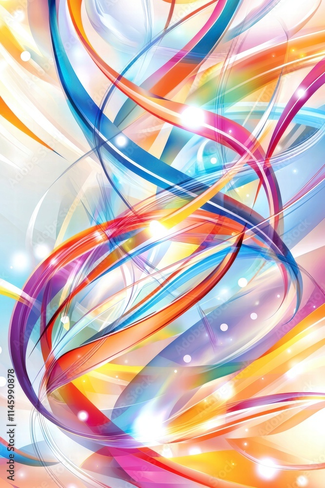 Poster dynamic colorful swirls artwork abstract vibes digital design creative environment artistic viewpoin