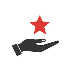 Unique Hand and Star Vector Logo Design.