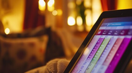 Close-up of digital tablet showing hotel booking interface with various room prices and options, focusing on different pricing tiers for hotel accommodations.