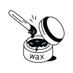 Wax jar symbolizing beauty care, smooth skin, and grooming