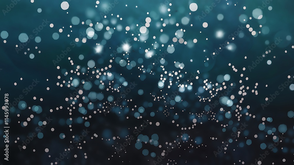 Aufkleber midnight blue background with soft, luminous white points shimmering across the surface. the dots va