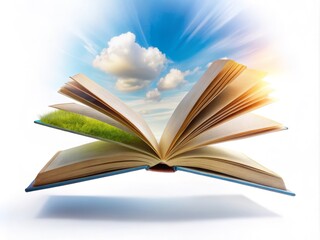 Flying Open Book, Empty Pages, Fantasy , Surrealism, Imagination, Rule of Thirds