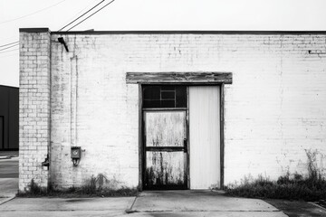 A historic structure captured in monochrome tones