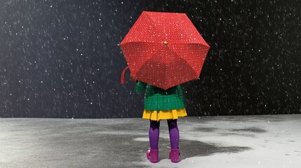 Obraz premium umbrella, woman, rain, child, fashion, people, weather, autumn, beauty, red, boots, person, model, smile, smiling, fun, dress, pink, standing, happiness, holding, protection, raincoat, one