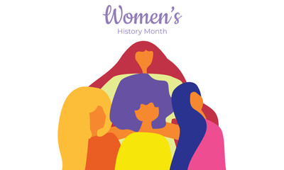 Minimalist Women's History Month Design, Group of Women, Editable Banner Template