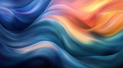 Obraz premium Abstract waves of overlapping colors creating a smooth, fluid pattern.