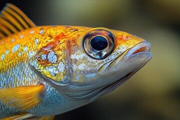 A close-up shot of a fish with a remarkably big eye