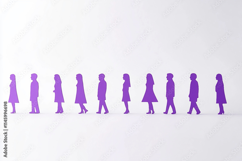 Aufkleber people queue up waiting for stores to open for shopping generative ai