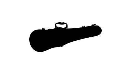 Violin Case, black isolated silhouette © OMIA