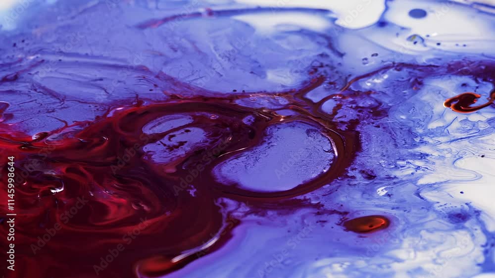 Poster cyanotype ink video, showcasing how the garnet-colored ink meets the cyanotype solution and the patt