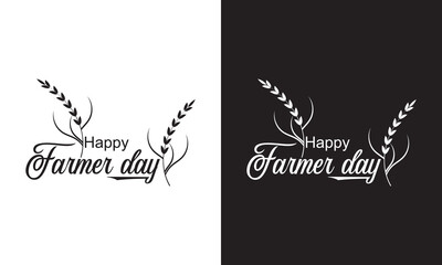 Fototapeta premium Happy Farmer day kisan diwas 23 december. Vector illustration. isolated on white and black background. EPS 10
